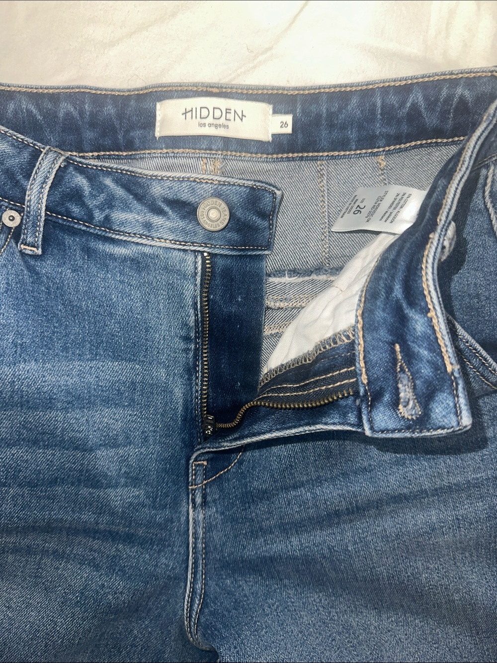 HIDDEN NYC Wide-Leg Mid Blue Jeans - Picture 5 of 8